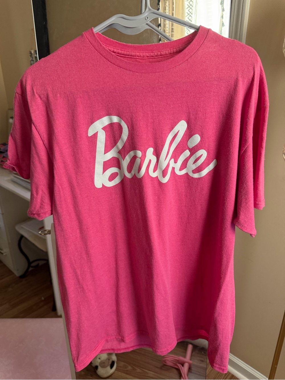 Barbie Hot Pink Short Sleeve Tee with White Script